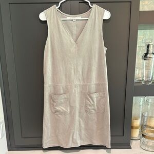 Max Studio Grey Sleeveless Suede Dress